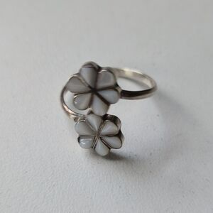 Sterling Adjustable Flower Ring